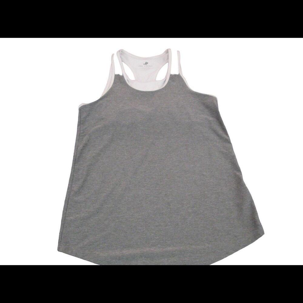 Joe Fresh Womens Gray Racerback Tank Top With Sports Bra Size S READ​​​